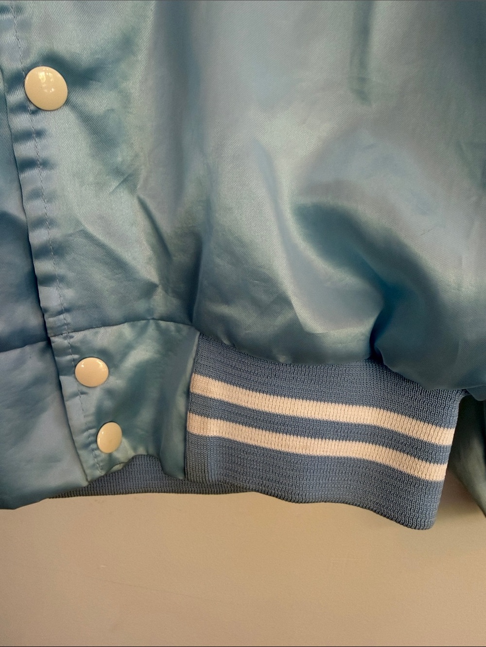 Pepsi Girls fun Light Blue Satin Jacket with White Trim Vintage style - Picture 4 of 9